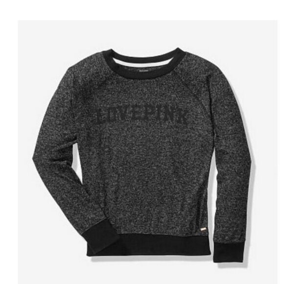 Victorias secret VS pink cozy crew black sweatshirt pullover - Picture 2 of 5